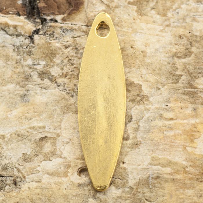 Berlock Löv, 4x15 mm, Guldfärg (10st)