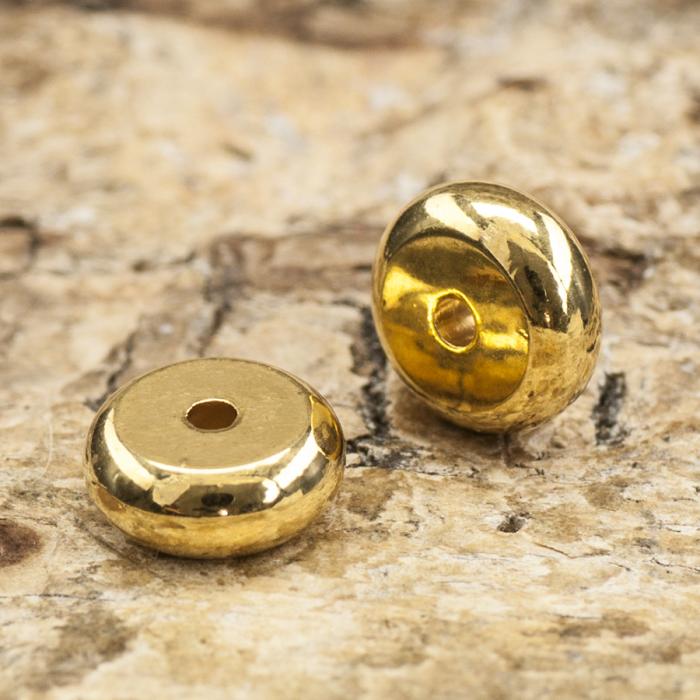 Platt metallpärla 5x2 mm, Guldfärg (5st)