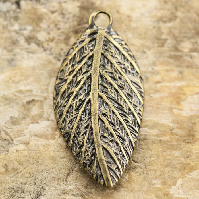 Hänge Löv 8x15 mm, Antikbrons (10st)