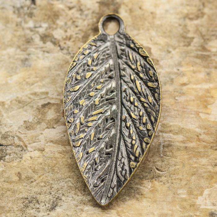 Hänge Löv 8x15 mm, Antikbrons (10st)