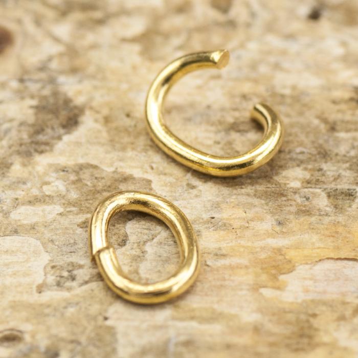 Ring Oval öppningsbar 5 mm, Guldfärg (50st)