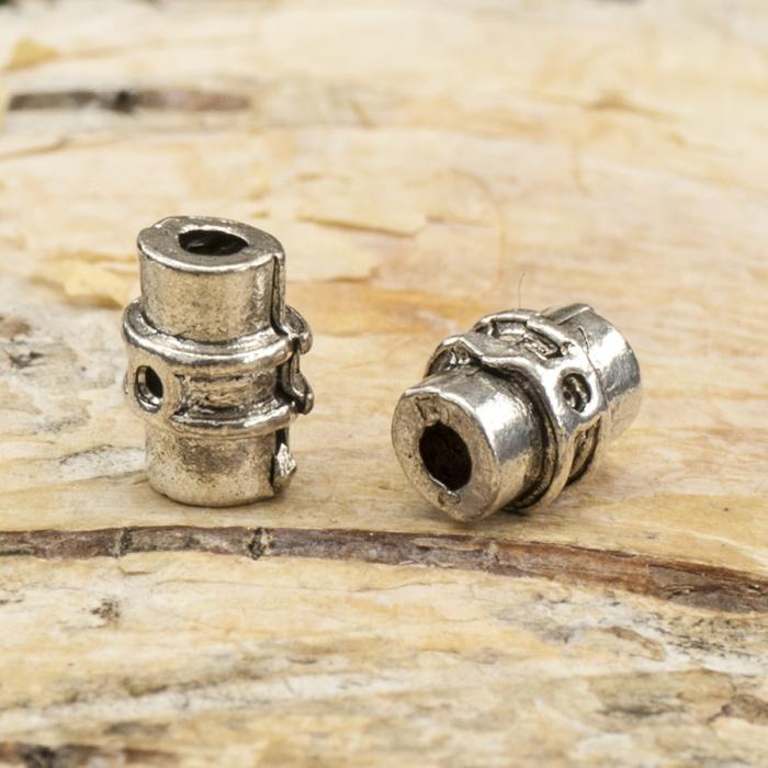 Metallpärla Tub 6x4 mm, Antiksilver (10st)
