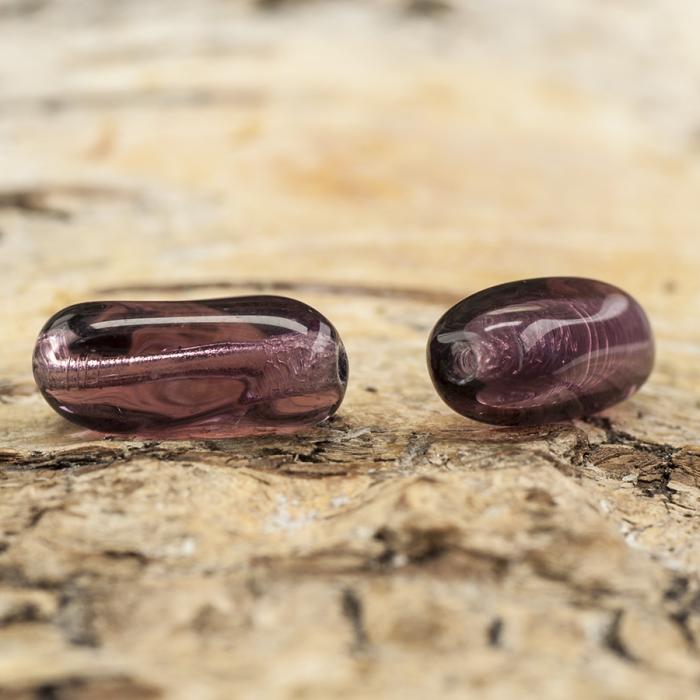 Glaspärla Vriden 6x13 mm, Lila (10st)