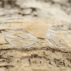 Glaspärla Oktaeder 10x17 mm, Klar (5st)