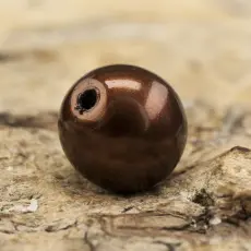 Vaxad glaspärla 6 mm, Choklad (40st)