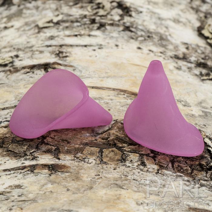Pärlhållare Kalla frostad akryl 21x19 mm, Rosa (10st)