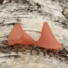 Pärlhållare Kalla frostad akryl 21x19 mm, Röd (10 st)