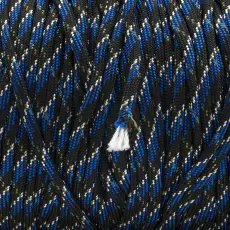 Paracord 4 mm, Svart/Blå (meter)