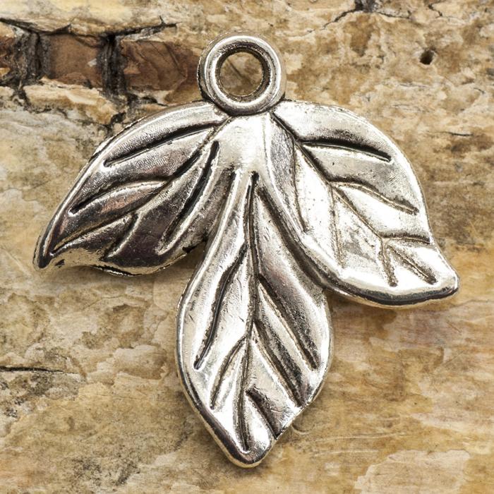 Berlock Löv 20x21 mm, Antiksilver (5st)