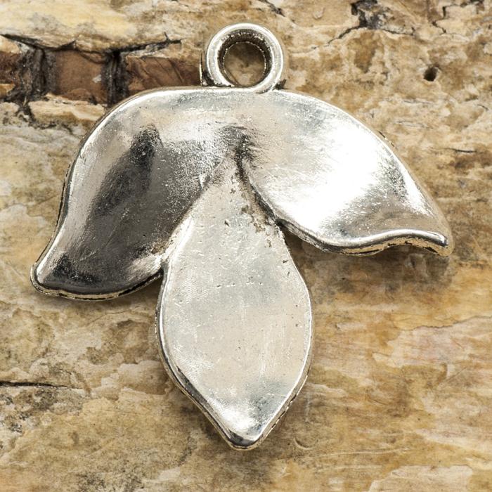 Berlock Löv 20x21 mm, Antiksilver (5st)