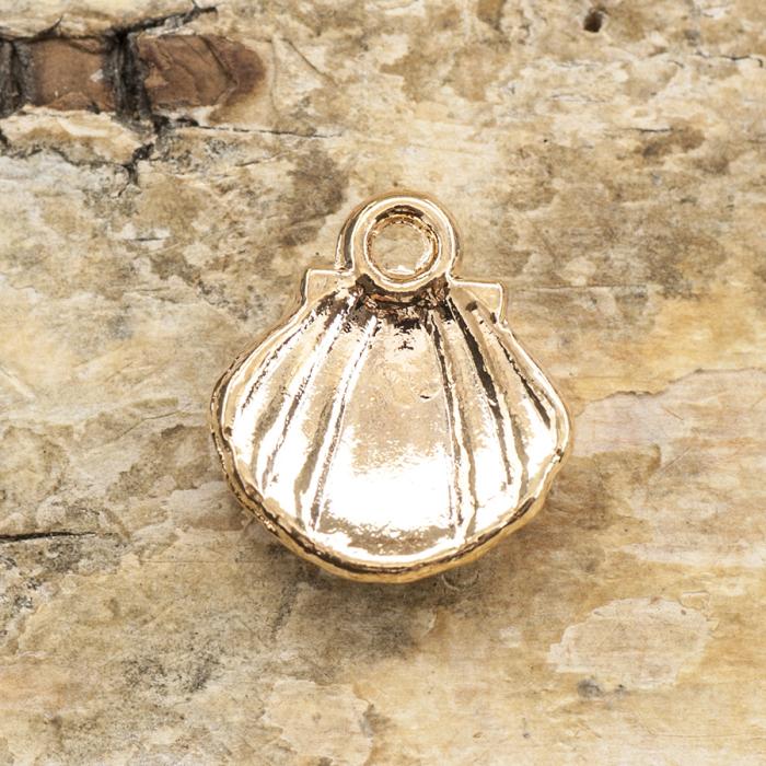 Berlock Snäcka 11x13 mm, Vit/Rosa (st)