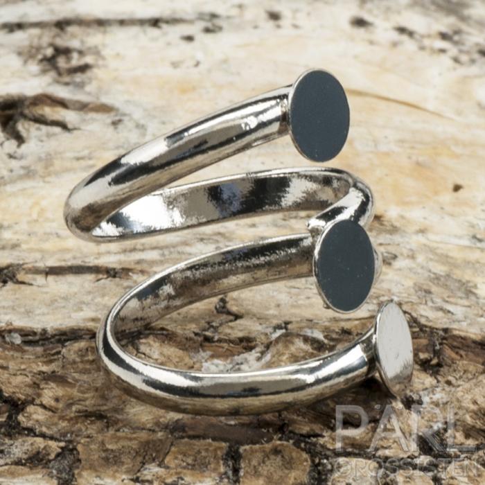 Ringstomme med 3st plattor, Platinafärg (st)