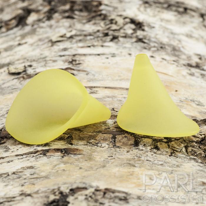 Pärlhållare Kalla frostad akryl 21x19 mm, Gul (10st)