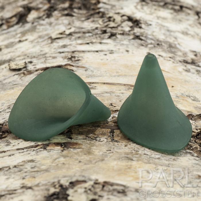 Pärlhållare Kalla frostad akryl 21x19 mm, Grön (10st)