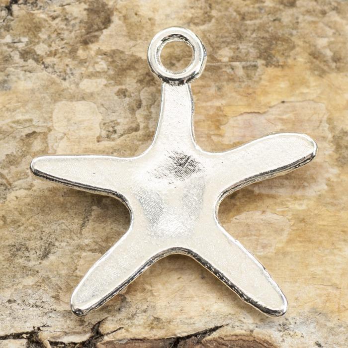 Berlock Sjöstjärna 19x19,5 mm, Silverfärg (5st)