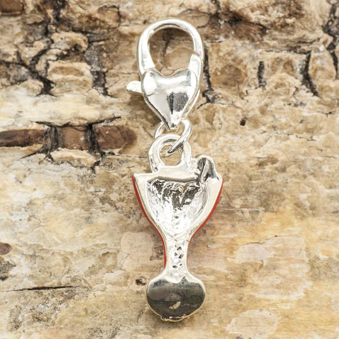 Berlock Drink 9x18 mm, Röd/Silverfärg (st)