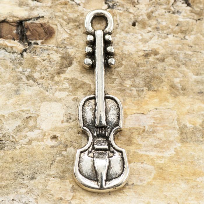 Berlock Violin 8x25 mm, Antiksilver (5st)