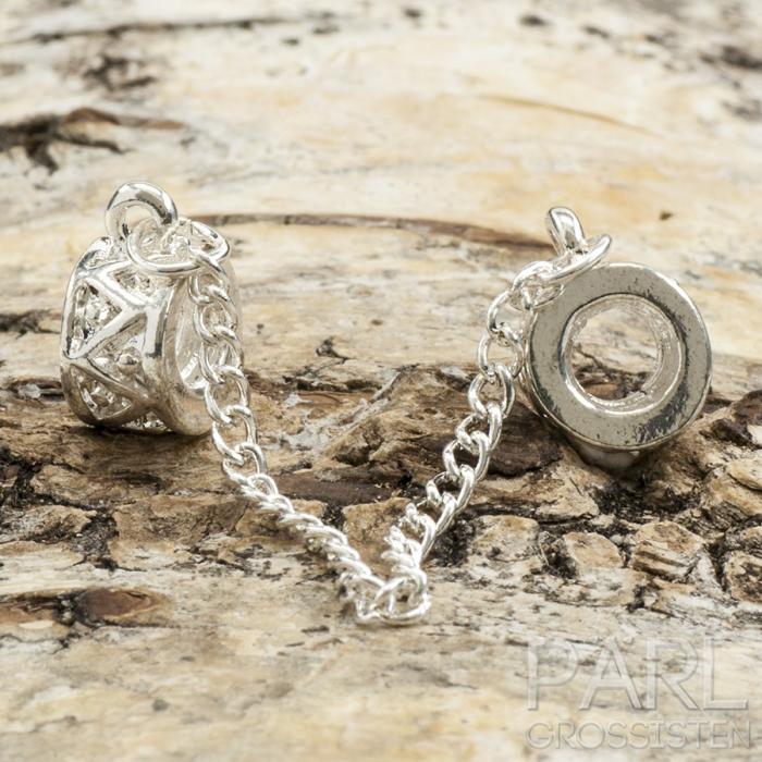 Säkerhetskedja till ormlänk 7,8 cm, Silverfärg (st)