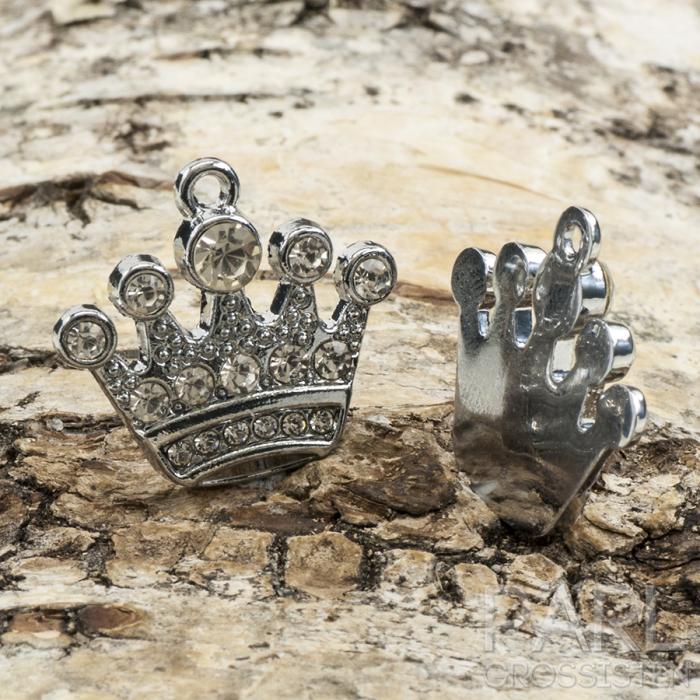 Berlock Prinsesskrona strass, Klar/Silverfärg (st)