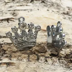 Berlock Prinsesskrona strass, Klar/Silverfärg (st)