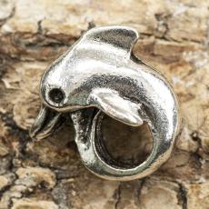 Mellandel Delfin 10x14 mm, Antiksilver (st)