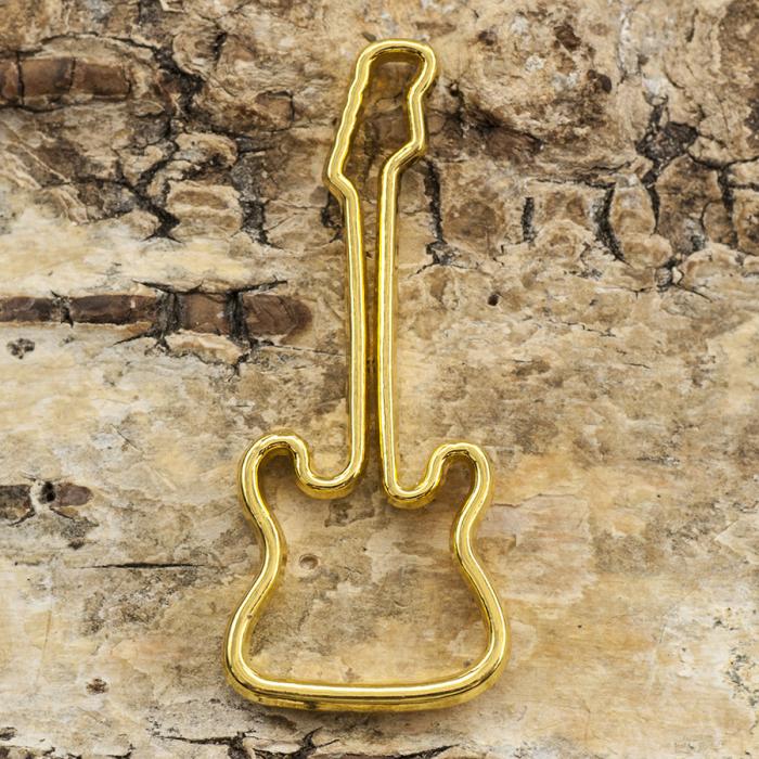 Berlock Basgitarr 17x40 mm, Guldfärg (st)