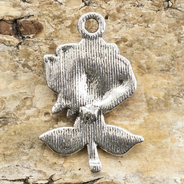 Berlock Blomma 18x26 mm, Antiksilver (st)