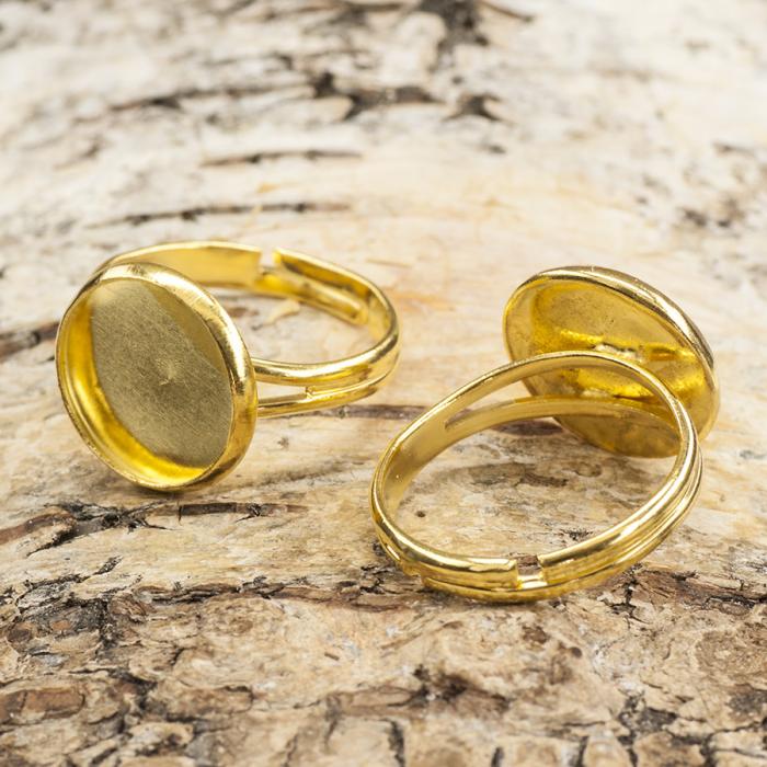 Ringstomme för cabochon 12 mm, Guldfärg (st)