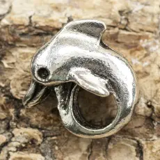 Mellandel Delfin 10x14 mm, Antiksilver (st)