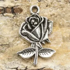 Berlock Blomma 18x26 mm, Antiksilver (st)