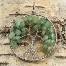 Hänge "Tree of life" 50x62 mm, Grön (st)