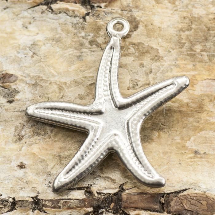 Berlock Sjöstjärna i Rostfritt stål 20x22 mm, Gul/Stålfärg (st)