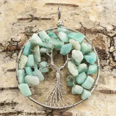 Hänge "Tree of life" 50x62 mm, Turkos (st)