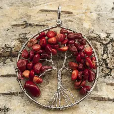 Hänge "Tree of life" 50x62 mm, Röd (st)