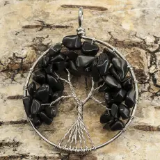 Hänge "Tree of life" 50x62 mm, Svart (st)