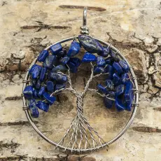 Hänge "Tree of life" 50x62 mm, Blå (st)