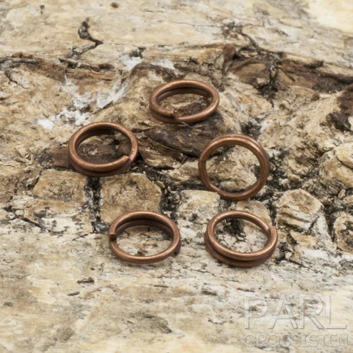 Splitring 5 mm, Antikkoppar (50st)