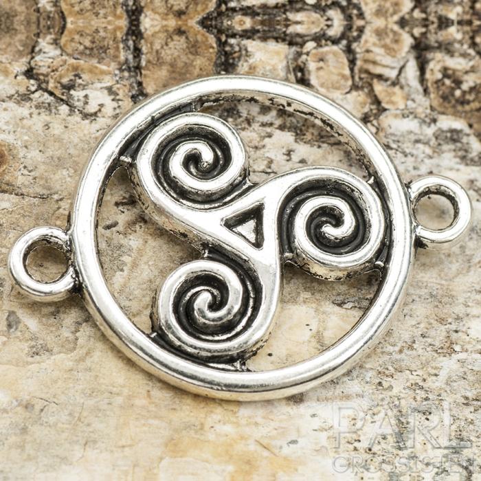 Connector Keltisk knut 28x20 mm, Antiksilver (st)