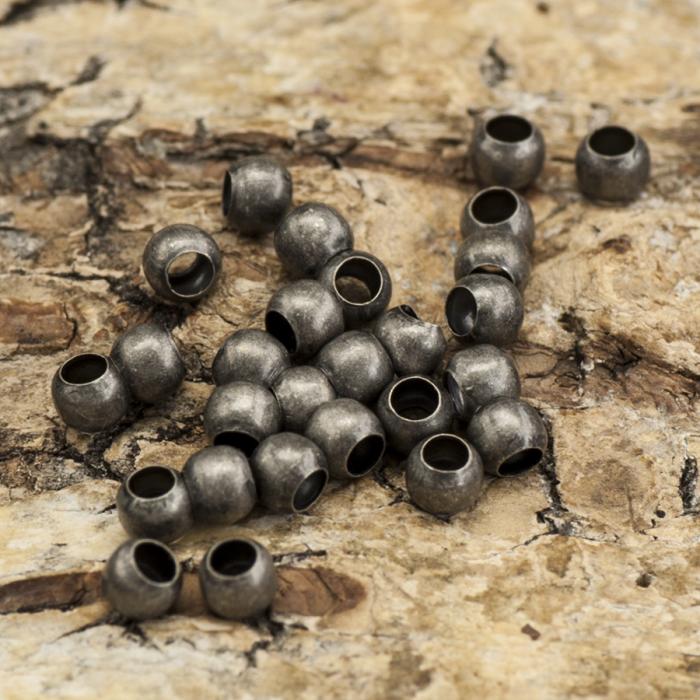 Klämpärla rund 3 mm, Svart (50st)