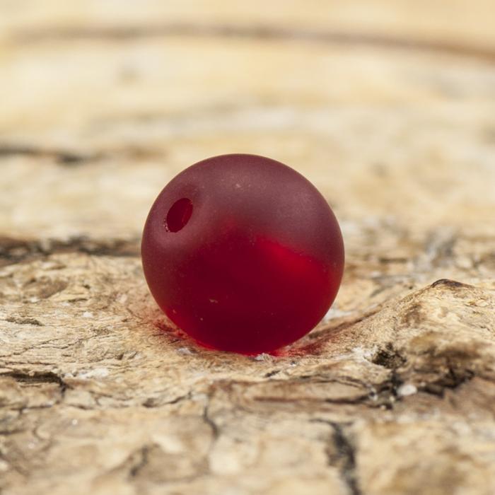 Frostad glaspärla 6 mm, Röd (40st)