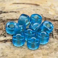Platt glaspärla 9 mm, Blå (20st)