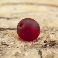 Frostad glaspärla 6 mm, Röd (40st)