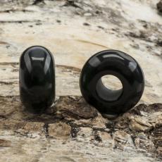 Ormlänkspärla Cat Eye Resin 13X7 mm, Svart (st)