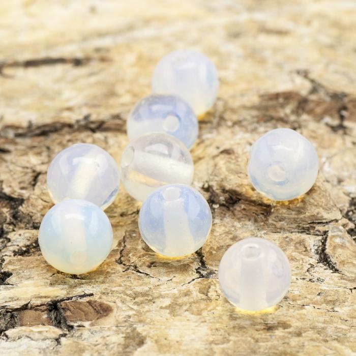 Pärla Opalite 6 mm, Vit (15st)