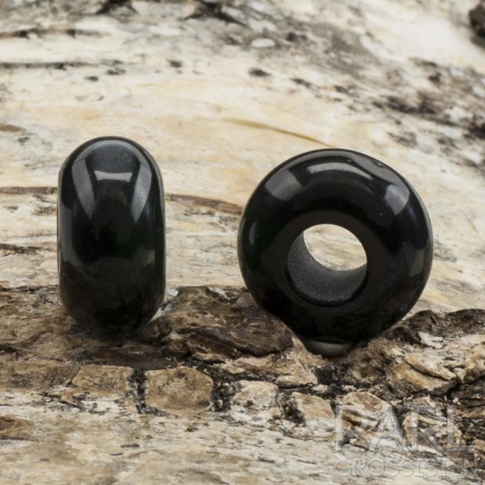 Ormlänkspärla Cat Eye Resin 13X7 mm, Svart (st)