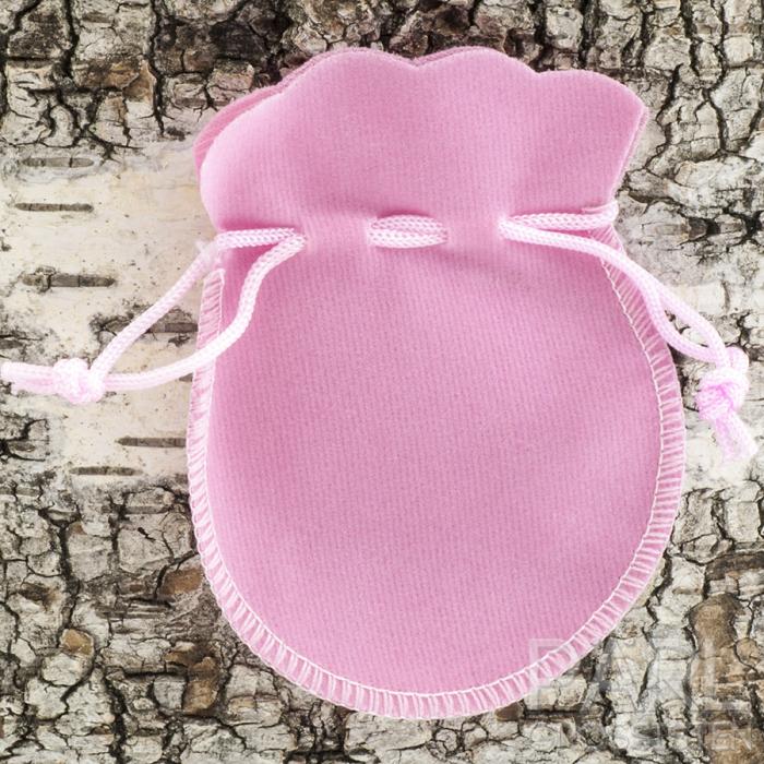 Tygpåse sammet 9x7 cm, Rosa (st)