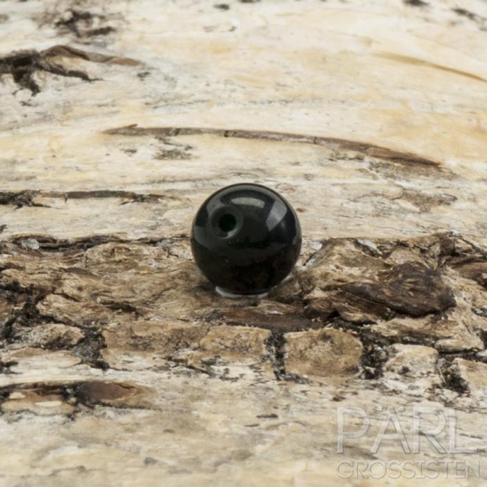 Pärla Agat 6 mm, Svart (10st)