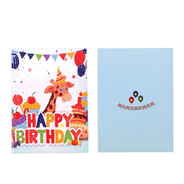 Diamond Painting Gratulationskort, Giraffparty