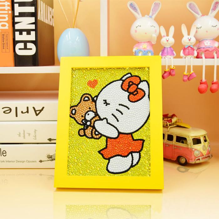Diamond Painting med ram, Hello Kitty Puss