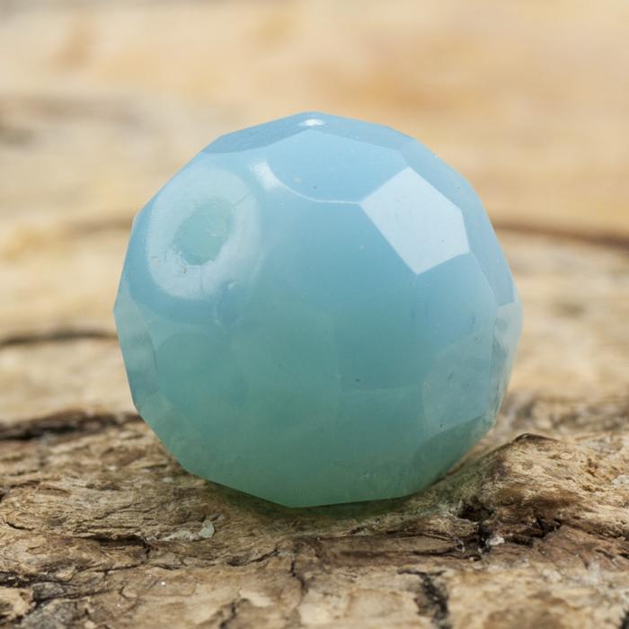 Glaspärla facetterad kula 12 mm, Turkos (5st)